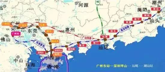 汕梅高鐵最新線路圖，連接粵東的新動脈